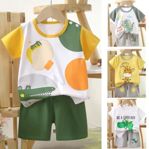 Kids Cartoon Boys Girls T-Shirts+Shorts Outfits