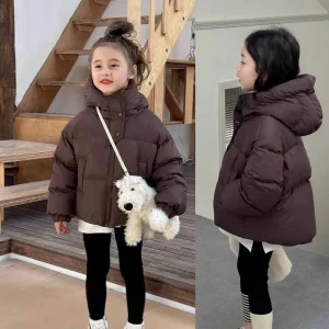 Kids Warm Down Cotton Coats Autumn Winter Boys Girls Padded Jackets Children Clothing Baby Hooded Parka Outerwear 3-12 Years